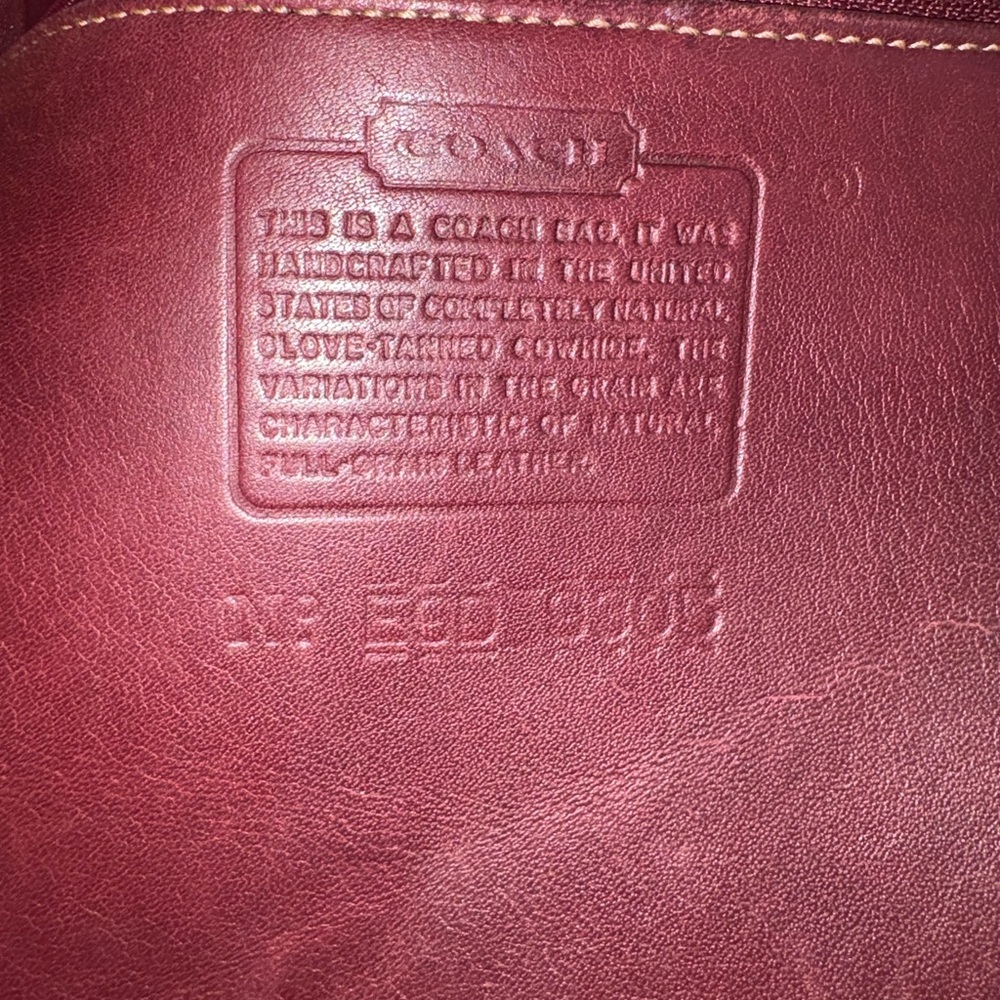 Vintage Coach Bleecker Bucket Tote | USA 1995 | Burgundy | 9303 | Hangtag | GUC - Picture 10 of 16